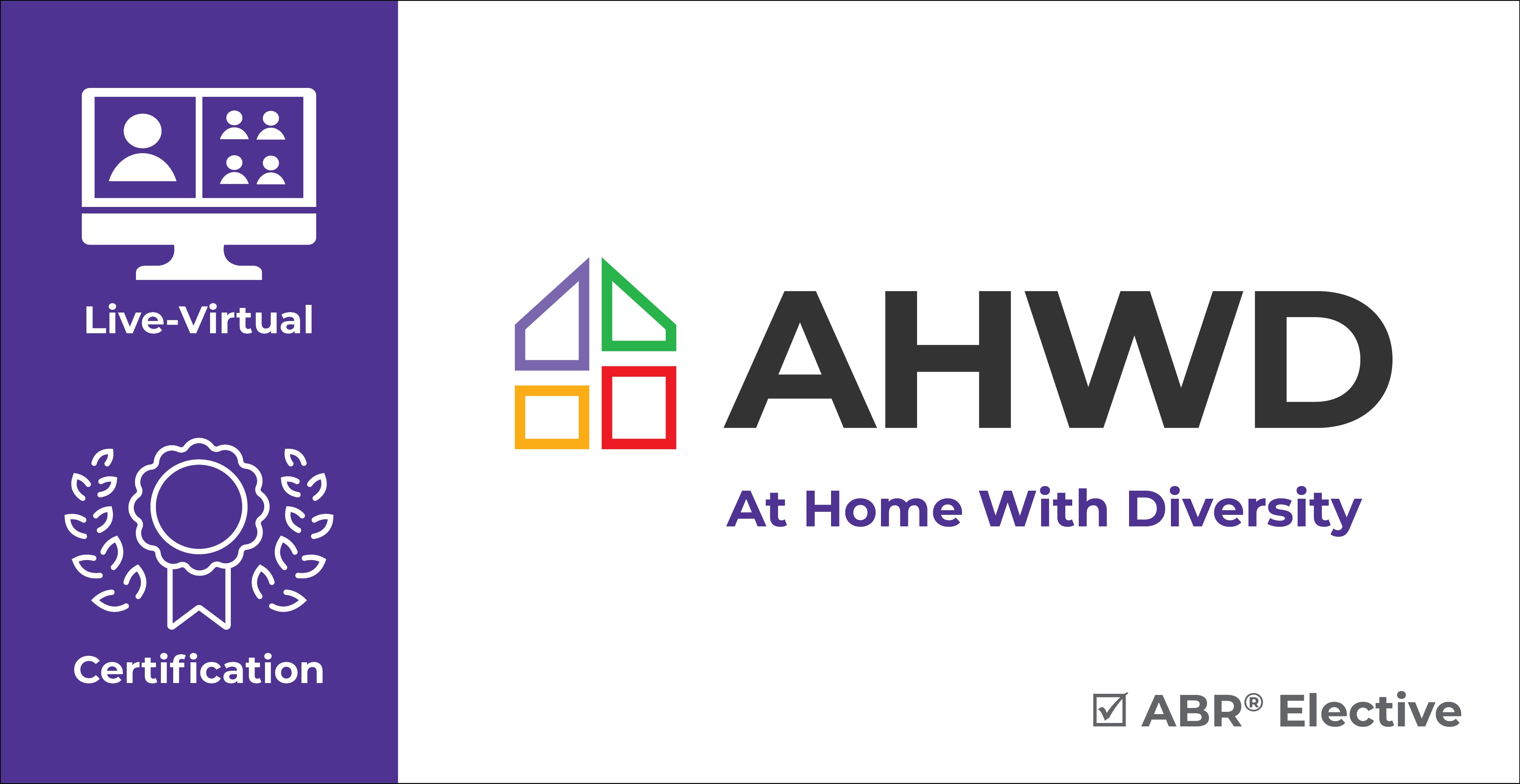 AHWD Logo indicating a Live-Virtual course that is a certification