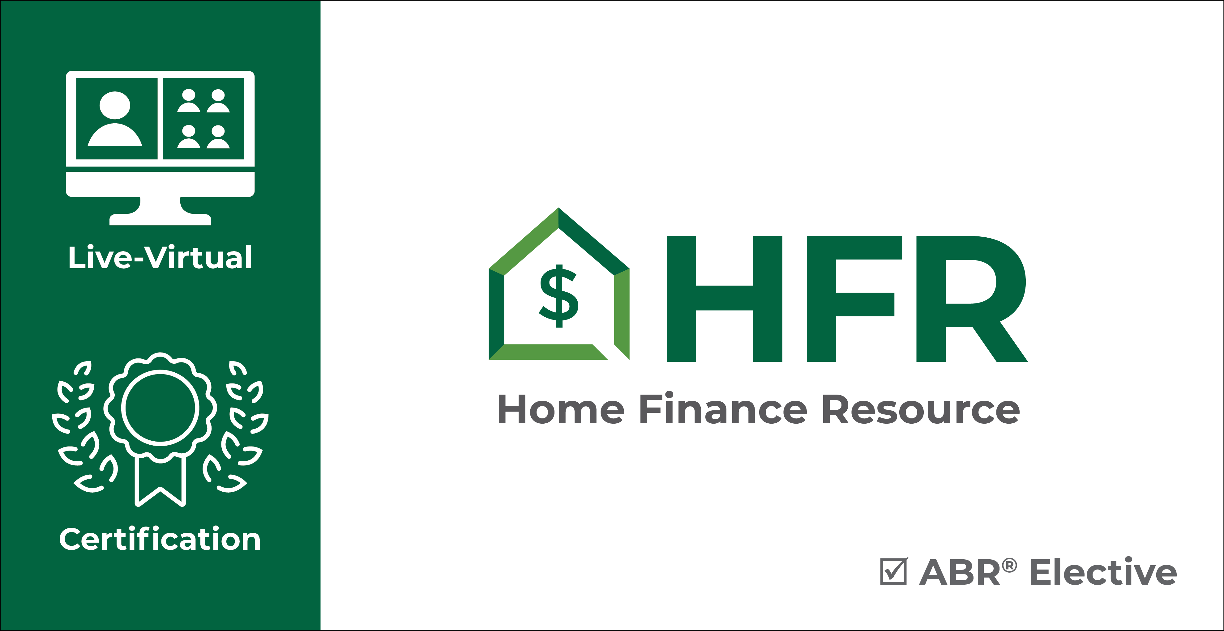 HFR Logo indicating a Live-Virtual course that is a certification