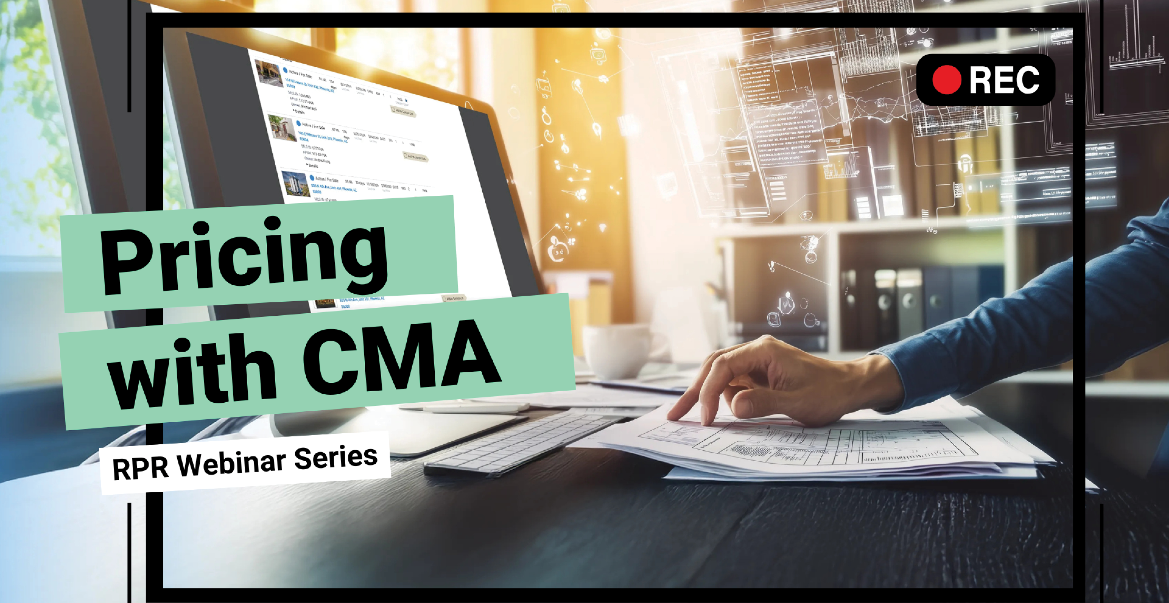 EXRPR0825-05 - Crack the Code of Pricing: How to Nail CMAs with RPR’s Data-Driven Tools Computer screen with a hand reaching into frame